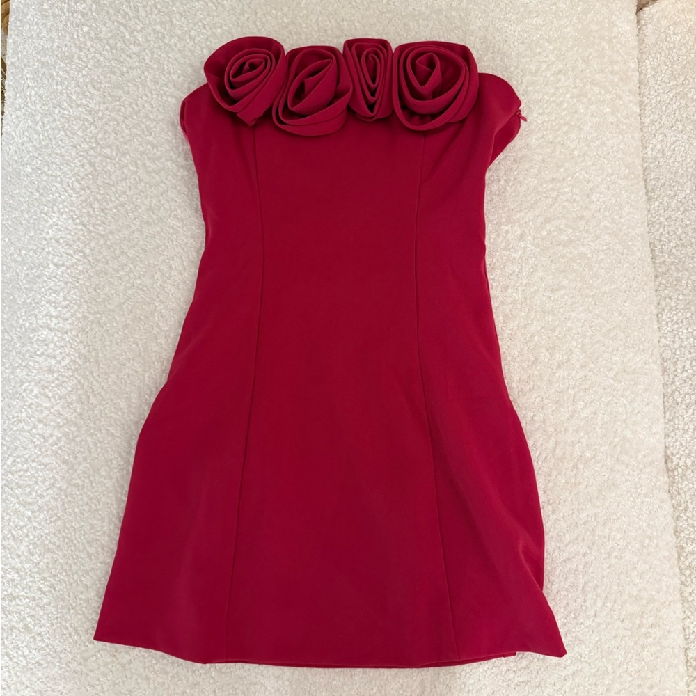 Peppermayo Strapless Pink Rose Dress